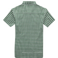 Chemise pour hommes à carreaux verts avec manches courtes